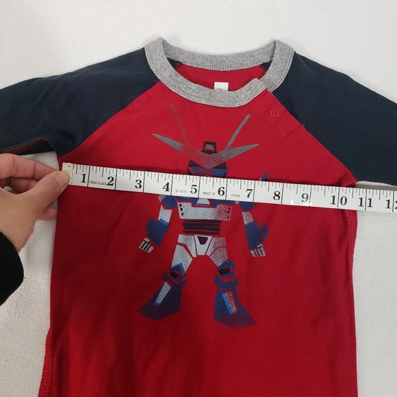 TEA COLLECTION Baby Infant Long Romper One Piece Red Blue Samurai Sz 6-12 Months - Picture 11 of 12